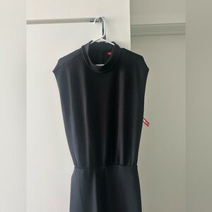 Black Sleeveless Mock Neck Dress - Women Petites